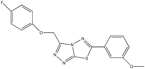 3-[(4-fluorophenoxy)methyl]-6-(3-methoxyphenyl)[1,2,4]triazolo[3,4-b][1,3,4]thiadiazole 化学構造式