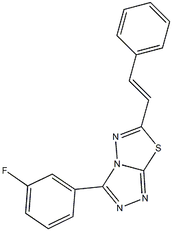 3-(3-fluorophenyl)-6-(2-phenylvinyl)[1,2,4]triazolo[3,4-b][1,3,4]thiadiazole 化学構造式