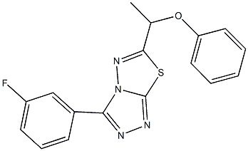 1-[3-(3-fluorophenyl)[1,2,4]triazolo[3,4-b][1,3,4]thiadiazol-6-yl]ethyl phenyl ether 结构式