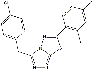 3-(4-chlorobenzyl)-6-(2,4-dimethylphenyl)[1,2,4]triazolo[3,4-b][1,3,4]thiadiazole 化学構造式