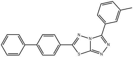 6-[1,1'-biphenyl]-4-yl-3-(3-methylphenyl)[1,2,4]triazolo[3,4-b][1,3,4]thiadiazole 化学構造式