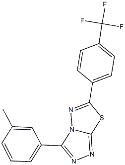 3-(3-methylphenyl)-6-[4-(trifluoromethyl)phenyl][1,2,4]triazolo[3,4-b][1,3,4]thiadiazole 化学構造式