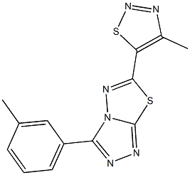 3-(3-methylphenyl)-6-(4-methyl-1,2,3-thiadiazol-5-yl)[1,2,4]triazolo[3,4-b][1,3,4]thiadiazole Struktur