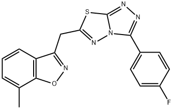 3-{[3-(4-fluorophenyl)[1,2,4]triazolo[3,4-b][1,3,4]thiadiazol-6-yl]methyl}-7-methyl-1,2-benzisoxazole Structure