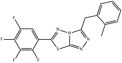 3-(2-methylbenzyl)-6-(2,3,4,5-tetrafluorophenyl)[1,2,4]triazolo[3,4-b][1,3,4]thiadiazole 结构式