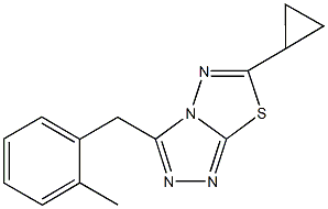 6-cyclopropyl-3-(2-methylbenzyl)[1,2,4]triazolo[3,4-b][1,3,4]thiadiazole 化学構造式