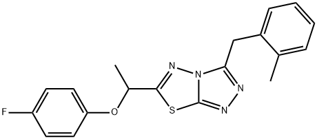 6-[1-(4-fluorophenoxy)ethyl]-3-(2-methylbenzyl)[1,2,4]triazolo[3,4-b][1,3,4]thiadiazole Structure