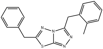 6-benzyl-3-(2-methylbenzyl)[1,2,4]triazolo[3,4-b][1,3,4]thiadiazole Struktur