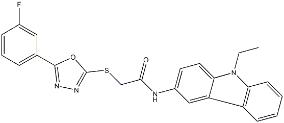 N-(9-ethyl-9H-carbazol-3-yl)-2-{[5-(3-fluorophenyl)-1,3,4-oxadiazol-2-yl]sulfanyl}acetamide Structure