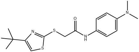 2-[(4-tert-butyl-1,3-thiazol-2-yl)sulfanyl]-N-[4-(dimethylamino)phenyl]acetamide Structure