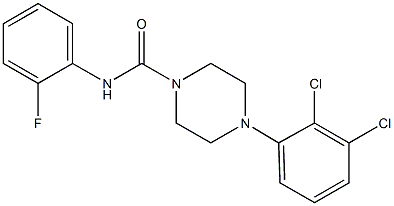 4-(2,3-dichlorophenyl)-N-(2-fluorophenyl)-1-piperazinecarboxamide Struktur