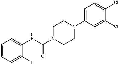 4-(3,4-dichlorophenyl)-N-(2-fluorophenyl)-1-piperazinecarboxamide 结构式