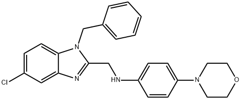 N-[(1-benzyl-5-chloro-1H-benzimidazol-2-yl)methyl]-N-[4-(4-morpholinyl)phenyl]amine 化学構造式