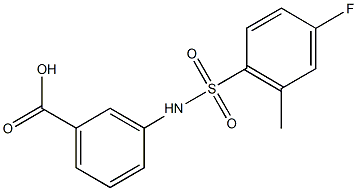 3-{[(4-fluoro-2-methylphenyl)sulfonyl]amino}benzoic acid Struktur