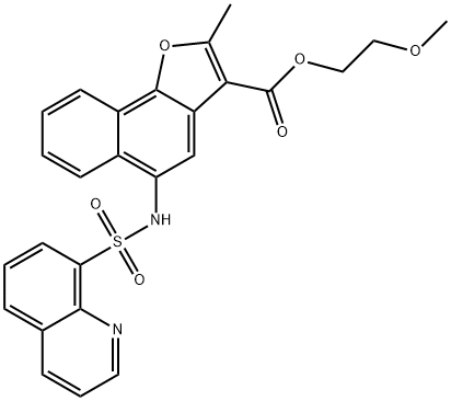 2-methoxyethyl 2-methyl-5-[(8-quinolinylsulfonyl)amino]naphtho[1,2-b]furan-3-carboxylate Struktur