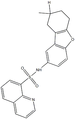 N-(8-methyl-6,7,8,9-tetrahydrodibenzo[b,d]furan-2-yl)-8-quinolinesulfonamide Struktur