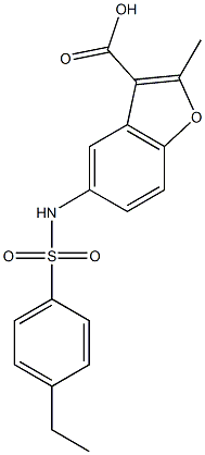 5-{[(4-ethylphenyl)sulfonyl]amino}-2-methyl-1-benzofuran-3-carboxylic acid,794552-72-0,结构式