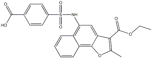 4-({[3-(ethoxycarbonyl)-2-methylnaphtho[1,2-b]furan-5-yl]amino}sulfonyl)benzoic acid,794552-79-7,结构式