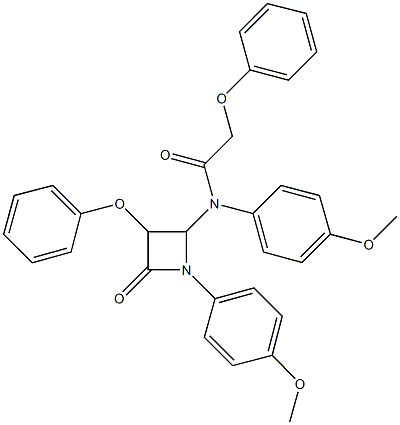 N-(4-methoxyphenyl)-N-[1-(4-methoxyphenyl)-4-oxo-3-phenoxy-2-azetidinyl]-2-phenoxyacetamide Struktur