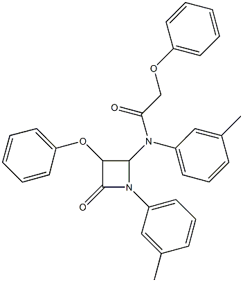 N-(3-methylphenyl)-N-[1-(3-methylphenyl)-4-oxo-3-phenoxy-2-azetidinyl]-2-phenoxyacetamide Structure