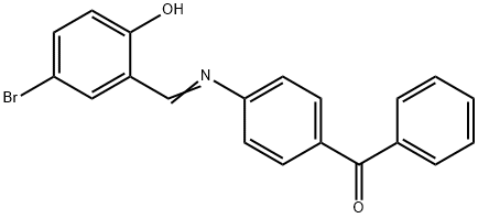 {4-[(5-bromo-2-hydroxybenzylidene)amino]phenyl}(phenyl)methanone 化学構造式