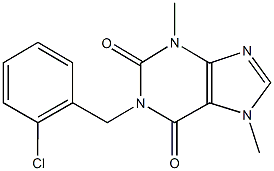 1-(2-chlorobenzyl)-3,7-dimethyl-3,7-dihydro-1H-purine-2,6-dione 化学構造式