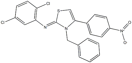 3-benzyl-2-[(2,5-dichlorophenyl)imino]-4-{4-nitrophenyl}-2,3-dihydro-1,3-thiazole,796887-02-0,结构式