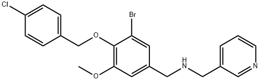 N-{3-bromo-4-[(4-chlorobenzyl)oxy]-5-methoxybenzyl}-N-(3-pyridinylmethyl)amine Structure