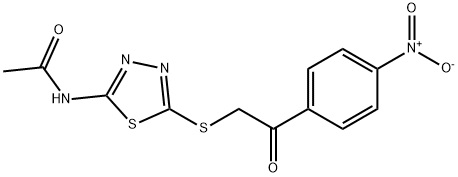 N-{5-[(2-{4-nitrophenyl}-2-oxoethyl)sulfanyl]-1,3,4-thiadiazol-2-yl}acetamide,796887-37-1,结构式