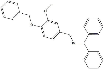 N-benzhydryl-N-[4-(benzyloxy)-3-methoxybenzyl]amine Struktur