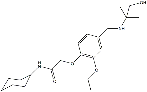 N-cyclohexyl-2-(2-ethoxy-4-{[(2-hydroxy-1,1-dimethylethyl)amino]methyl}phenoxy)acetamide Structure