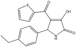 5-(4-ethylphenyl)-3-hydroxy-4-(2-thienylcarbonyl)-1,5-dihydro-2H-pyrrol-2-one Structure