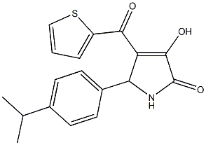 3-hydroxy-5-(4-isopropylphenyl)-4-(2-thienylcarbonyl)-1,5-dihydro-2H-pyrrol-2-one 化学構造式