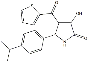 3-hydroxy-5-(4-isopropylphenyl)-4-(2-thienylcarbonyl)-1,5-dihydro-2H-pyrrol-2-one Structure