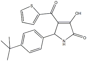 5-(4-tert-butylphenyl)-3-hydroxy-4-(2-thienylcarbonyl)-1,5-dihydro-2H-pyrrol-2-one 结构式