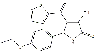 5-(4-ethoxyphenyl)-3-hydroxy-4-(2-thienylcarbonyl)-1,5-dihydro-2H-pyrrol-2-one Struktur