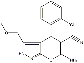 6-amino-4-(2-chlorophenyl)-3-(methoxymethyl)-2,4-dihydropyrano[2,3-c]pyrazole-5-carbonitrile Structure