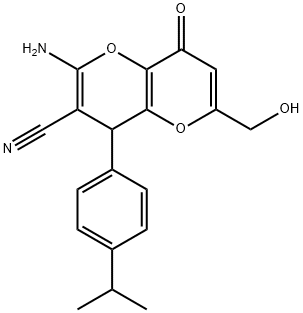 2-amino-6-(hydroxymethyl)-4-(4-isopropylphenyl)-8-oxo-4,8-dihydropyrano[3,2-b]pyran-3-carbonitrile 结构式