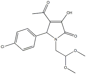 4-acetyl-5-(4-chlorophenyl)-1-(2,2-dimethoxyethyl)-3-hydroxy-1,5-dihydro-2H-pyrrol-2-one,797776-46-6,结构式