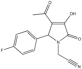 [3-acetyl-2-(4-fluorophenyl)-4-hydroxy-5-oxo-2,5-dihydro-1H-pyrrol-1-yl]acetonitrile 化学構造式