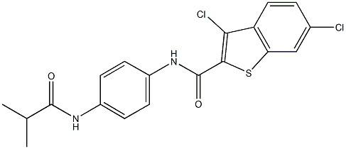 3,6-dichloro-N-[4-(isobutyrylamino)phenyl]-1-benzothiophene-2-carboxamide Structure