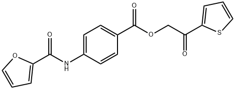 2-oxo-2-(2-thienyl)ethyl 4-(2-furoylamino)benzoate 化学構造式