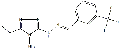 3-(trifluoromethyl)benzaldehyde (4-amino-5-ethyl-4H-1,2,4-triazol-3-yl)hydrazone 结构式