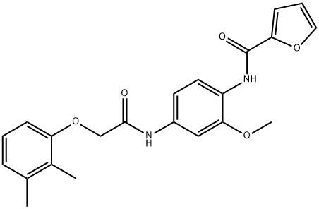 N-(4-{[(2,3-dimethylphenoxy)acetyl]amino}-2-methoxyphenyl)-2-furamide Struktur