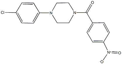 1-(4-chlorophenyl)-4-{4-nitrobenzoyl}piperazine Struktur