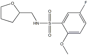 5-fluoro-2-methoxy-N-(tetrahydro-2-furanylmethyl)benzenesulfonamide 化学構造式