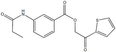 2-oxo-2-(2-thienyl)ethyl 3-(propionylamino)benzoate 结构式