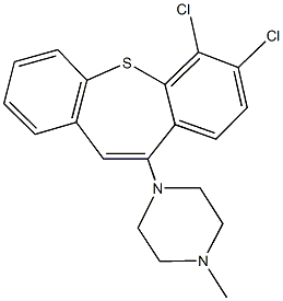 1-(6,7-dichlorodibenzo[b,f]thiepin-10-yl)-4-methylpiperazine Struktur