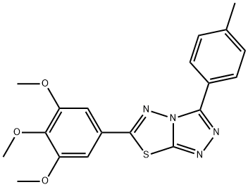 3-(4-methylphenyl)-6-(3,4,5-trimethoxyphenyl)[1,2,4]triazolo[3,4-b][1,3,4]thiadiazole 化学構造式