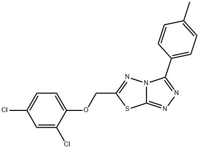 2,4-dichlorophenyl [3-(4-methylphenyl)[1,2,4]triazolo[3,4-b][1,3,4]thiadiazol-6-yl]methyl ether Struktur